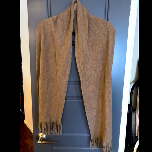 Merona Tan Scarf with Fringe - Picture 1 of 9